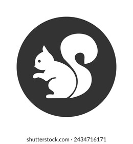 Squirrel icon editable stroke line . Template design. Cute animal silhouette, vector design element. Vector set. Nature concept