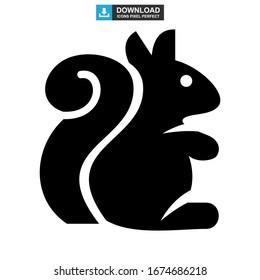 símbolo de signo aislado icono o logotipo de ardilla ilustración vectorial - iconos vectoriales de estilo negro de alta calidad

