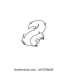 squirrel icon or logo isolated sign symbol vector illustration