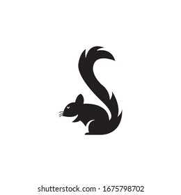 símbolo de signo aislado icono o logotipo de ardilla ilustración vectorial