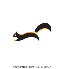 símbolo de signo aislado icono o logotipo de ardilla ilustración vectorial