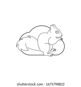 squirrel icon or logo isolated sign symbol vector illustration