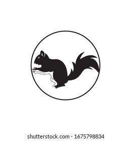 símbolo de signo aislado icono o logotipo de ardilla ilustración vectorial