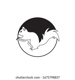 símbolo de signo aislado icono o logotipo de ardilla ilustración vectorial