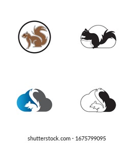 símbolo de signo aislado icono o logotipo de ardilla ilustración vectorial