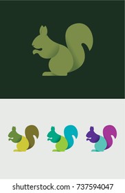 Squirrel icon. Logo mark. Great for logo. With different color options.