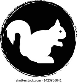 Squirrel icon on circle background. Vector illustration.