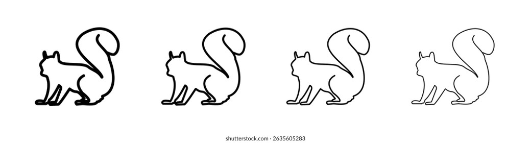 squirrel icon Outline sign symbol set