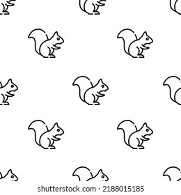 squirrel icon pattern. Seamless squirrel pattern on white background.