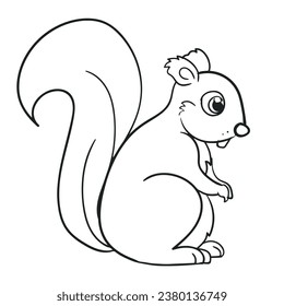 Squirrel icon. Simple design outline style. You can change color you want. Vector illustration