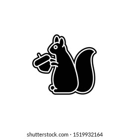 Squirrel icon. Simple glyph, flat vector of autumn icons for ui and ux, website or mobile application