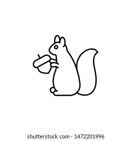 Squirrel icon. Simple thin line, outline vector of autumn icons for ui and ux, website or mobile application