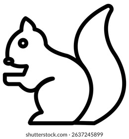 Squirrel icon Simple thin line stroke
