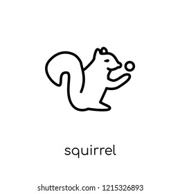 Squirrel icon. Trendy modern flat linear vector Squirrel icon on white background from thin line animals collection, editable outline stroke vector illustration