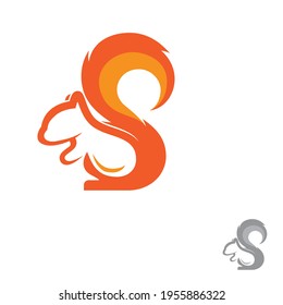 Squirrel Icon Trendy And Modern Squirrel Symbol With Squirel Tail Shaped Letter S. Vector Illustration EPS.8 EPS.10