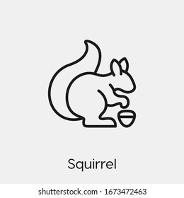 squirrel icon vector. Linear style sign for mobile concept and web design. squirrel symbol illustration. Pixel vector graphics - Vector.