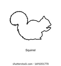 Squirrel icon vector on white background. Black icon illustration