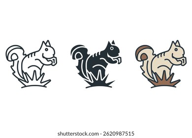 squirrel icons isolated on White Background. Flat style design