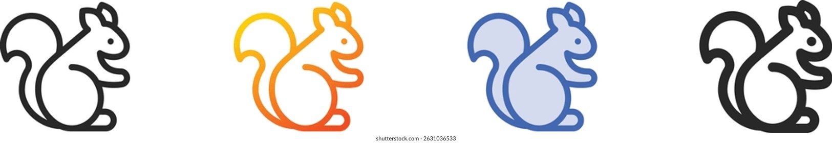 squirrel icon.Thin Linear, Gradient, Blue Stroke and bold Style Design Isolated On White Background