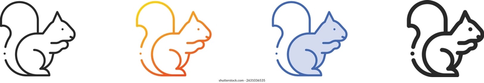 squirrel icon.Thin Linear, Gradient, Blue Stroke and bold Style Design Isolated On White Background