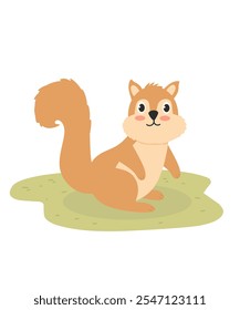 Squirrel illustration, cute Squirrel cartoon