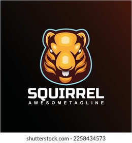 Squirrel illustration logo design template