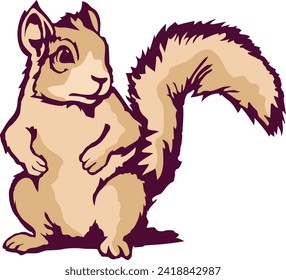 A Squirrel Illustration portrays the charm and agility of these small, bushy-tailed creatures in a delightful scene