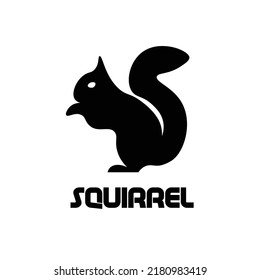 Squirrel illustration vector design with black and white color theme for logo and icon