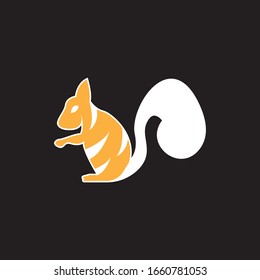 Squirrel image logo symbol vector illustration on black background