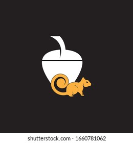 Squirrel image logo symbol vector illustration on black background