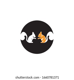 Squirrel image logo symbol vector illustration on white background