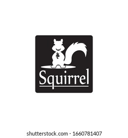 Squirrel image logo symbol vector illustration on white background
