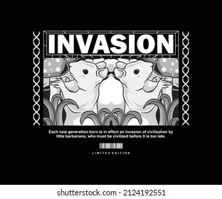 Squirrel invasion, Graphic Design and T shirt Street Wear