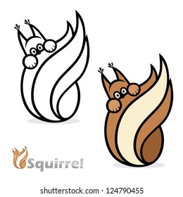 Squirrel isolated - vector illustration