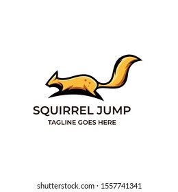 Squirrel Jump Design Concept Illustration Vector Template, Suitable for Creative Industry, Multimedia, entertainment, Educations, Shop, and any related business
