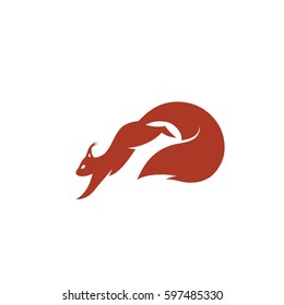 Squirrel jumping - vector illustration

