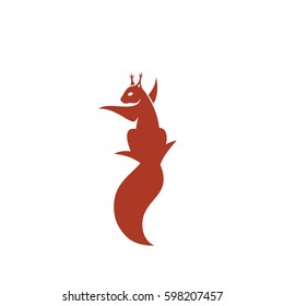 Squirrel jumping - vector illustration