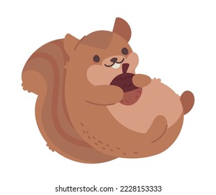 squirrel kawaii animal icon isolated