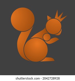 Gradiente del logotipo del rey de ardilla con un diseño sencillo y atractivo.