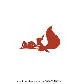 Squirrel laying down - vector illustration 