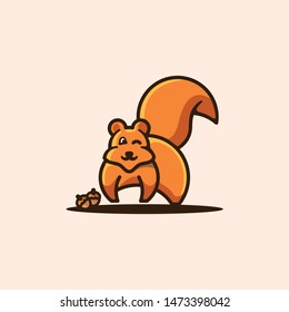 Squirrel Line Art Design Illustration Vector Template