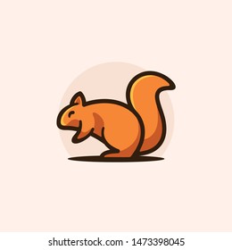 Squirrel Line Art Design Illustration Vector Template