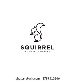 Squirrel line art logo