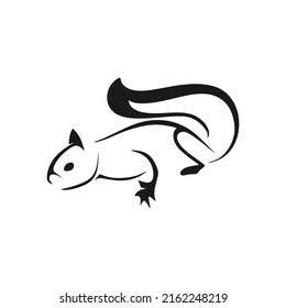 Squirrel line art logo design
