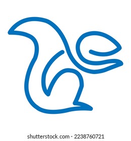 Squirrel line art logo retro vintage vector illustration.EPS 10