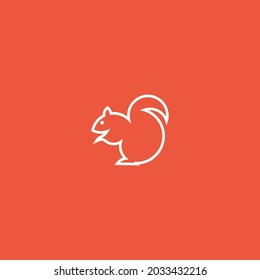 Eichhörnchen-Linie Art. Einfache minimalistische Logo Design Inspiration. Vektorgrafik.