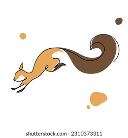Squirrel Line Art Vector. Squirrel Illustration for  Wall art Print