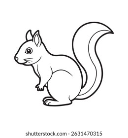 Squirrel line art vector illustration