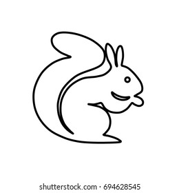 squirrel line design. simple logo or icon