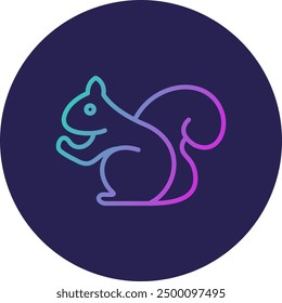 Squirrel Line Gradient Icon Design